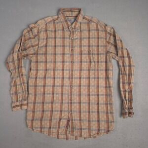 The Territory Ahead Plaid Button Up Shirt Men XL T Tan Long Sleeve Casual